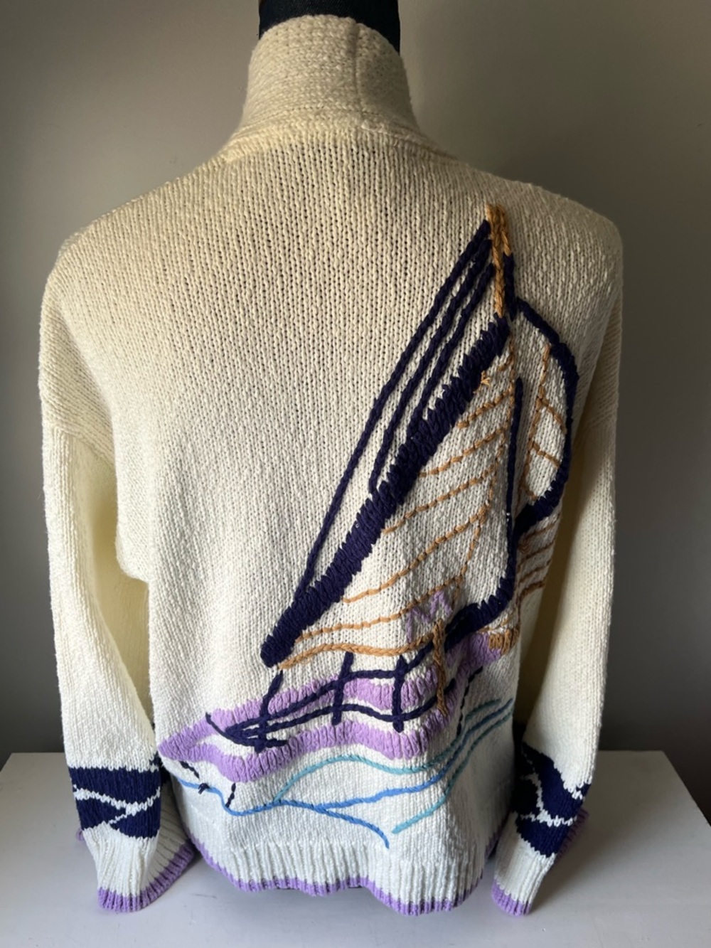 Maeve Anthropologie Sailboat Cream Cardigan XS/S